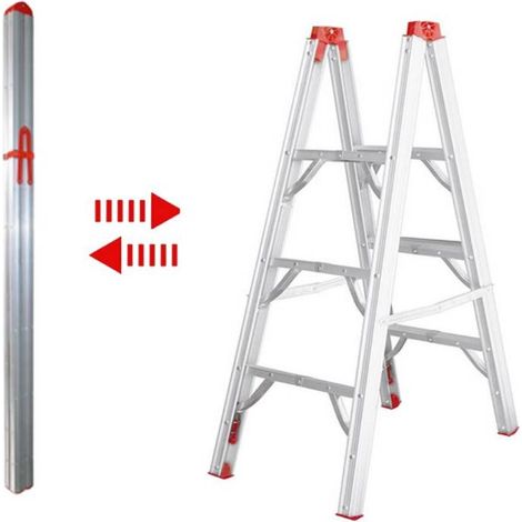 Escabeau pliable télescopique tubulaire 1.22M 3 marches - SECURY-T