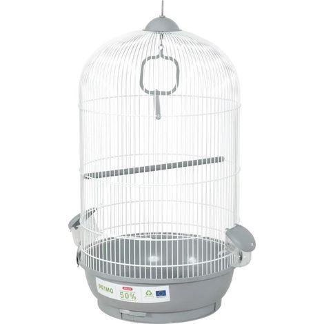 Zolux Primo Carmen jaula para pájaros blanca y gris diseño moderno