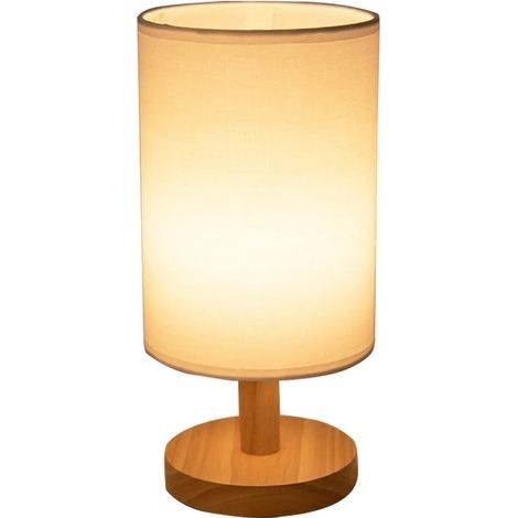 Lampe de bureau en bois classique, Protection des yeux, Rechargeable par USB, forme cylindrique, luminaire (1/5)