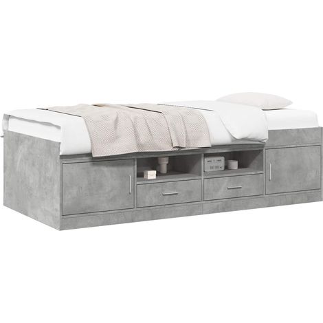 Estructura de cama con almacenamiento Gris Hormigón 80 x 200 cm vidaXL