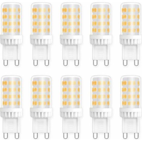 Ampoules LED G9 5W, Equivalente 40W 50W Halogène Lumière, 450LM, Blanc Neutre 4000K, AC 220V, Culot G9 Standard, économie d\'énergie, pour Ceiling Lighting, Kitchen, Chambre, Salon, Pack de 10