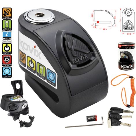 Candado de disco de freno Kovix KD6 negro con alarma (1/5)