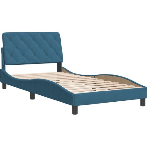 vidaXL Giroletto senza Materasso Blu 100x200 cm in Velluto (1/5)