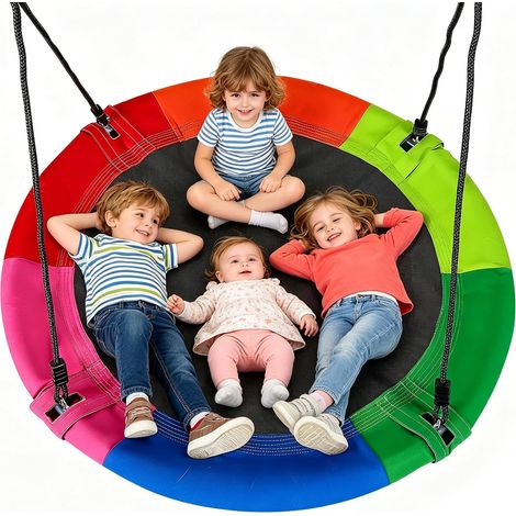 Balançoire Nid d'Oiseau Ø 100 cm, Charge Maximale 400 kg, Balancoire Ronde Extérieur Adulte (1/5)