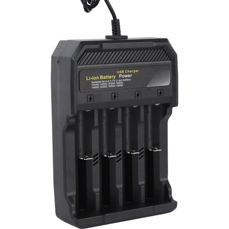 Chargeur de piles 18650 recharge intelligent universel 4 emplacements charge indépendante pour batteries lithium ion 10440 14500 16340 16650 14650 18350 18500 18650 (1/5)