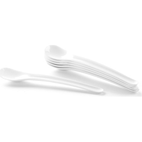 Cuchara para huevos de plástico ABS blanco, juego de 6 - Hendi 441503