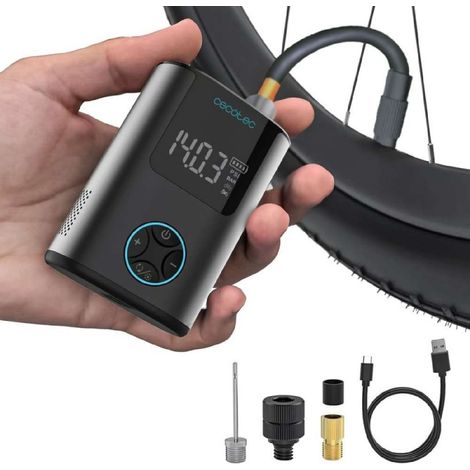 Cecotec Tragbarer Luftkompressor, kompakte elektrische Luftpumpe für Fahrrad, Motorrad, Auto und Bälle Mini Air Max, doppelte... (1/4)