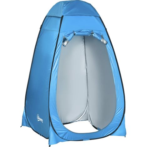 Tente toilette à ouverture instantanée, tente de douche de camping mobile, tente de changement avec poche intérieure, cabine de douche, cabine de changement, imperméable, en polyester, bleu ciel, dime