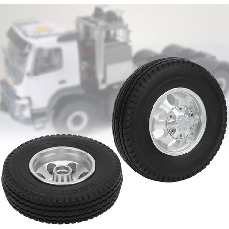 2 Pièces Jante Noire 7 Trous pour Camion RC Tamiya 1/14, Roues pour Véhicule RC (1/4)