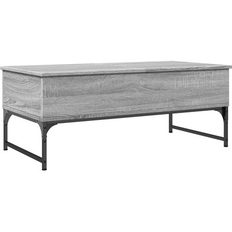 Table basse sonoma gris 100x50x40 bois d'ingénierie et métal (1/5)