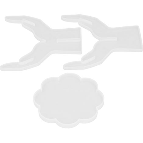 Moule à étagère pour pots de fleurs en 3 parties, facile à démouler, souple et résistant, convient également aux branches irrégulières, base plate, 60–742 (1/5)