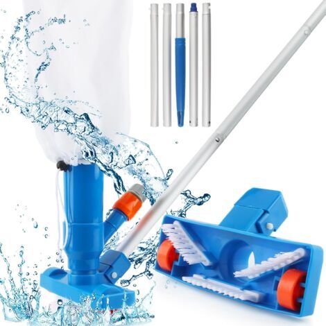 QORVA-Kit de nettoyage de piscine aspirateur avec filtre perche réglable pour bassins fontaines (1/5)