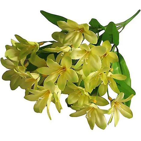 bouquet de mini-fleurs artificielles, plante, décoration pour la maison, le bureau, un mariage ou une fêtevert (1/5)