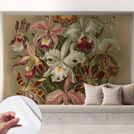 Papier peint adhésif décoratif pour chambre et salon Design moderne à poser facilement Élégance florale 208x146 cm (1/5)