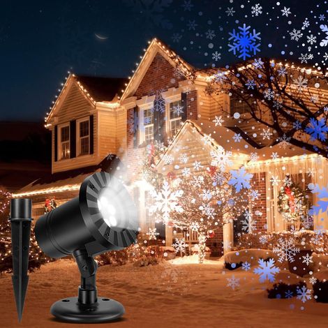Projecteur LED Flocon de Neige, Lumières de Projecteur de Noël Étanches IP65, Lampe Projecteur Noel exterieur pour Mariage, Noël, Anniversaire (1/5)
