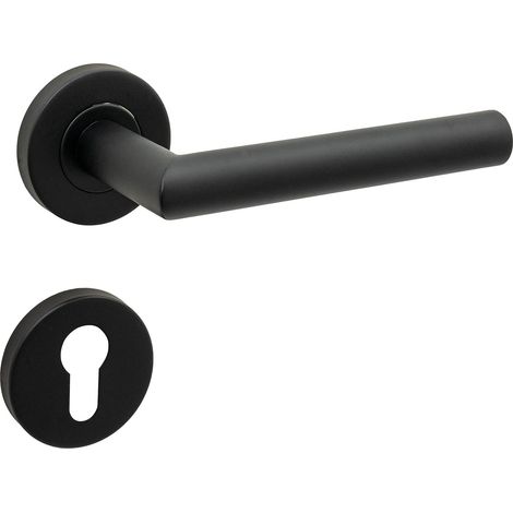 Lino Mat Noir Rosas Cylindre Porte Poignée