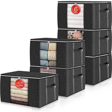 Grand sac de rangement quatre vingt dix litres avec couvercle boîte de stockage pour vêtements et linge (1/5)