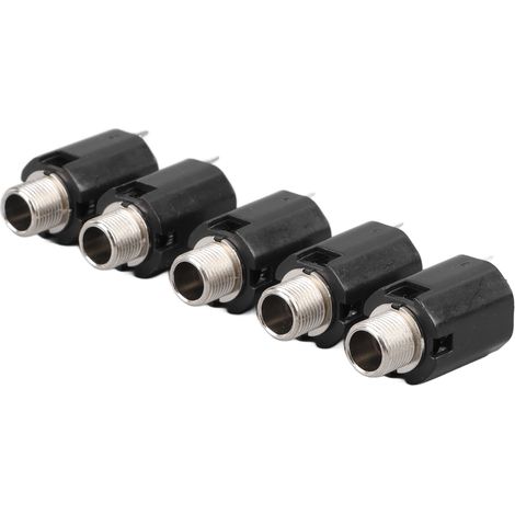 Prise Jack Stéréo 6,35mm 2 Canaux 3 Broches Lot de 5 Connecteurs Audio de Remplacement (1/5)