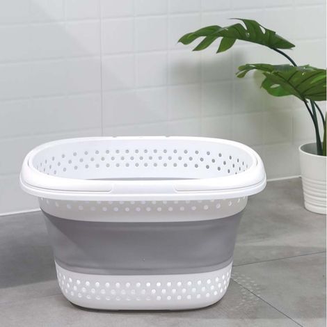 Panier À Linge Plastique Pliable - 42.5 X 32.5 X 28 Cm - Pour Chambre Étudiante Salle De Bain Cuisine - 1 Pièce (1/5)