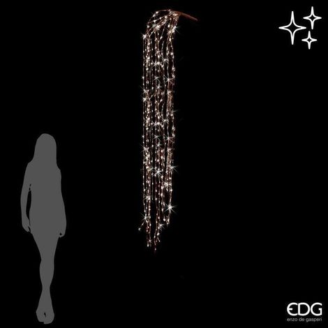 EDG Enzo De Gasperi Cascata Natalizia a Led 40 Fili 1.120 Luci L 240 Cm Cavo 10 Mt Camel (1/2)