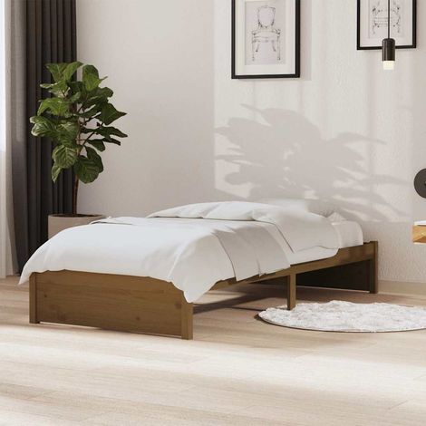vidaXL Bed Frame without Mattress Honey Brown Solid Wood 90x190 cm (1/5)
