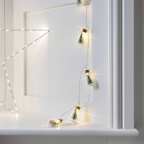 Guirlande lumineuse pot en verre sapin de Noël 10 LED piles pour décoration mariage foyer fête (1/5)