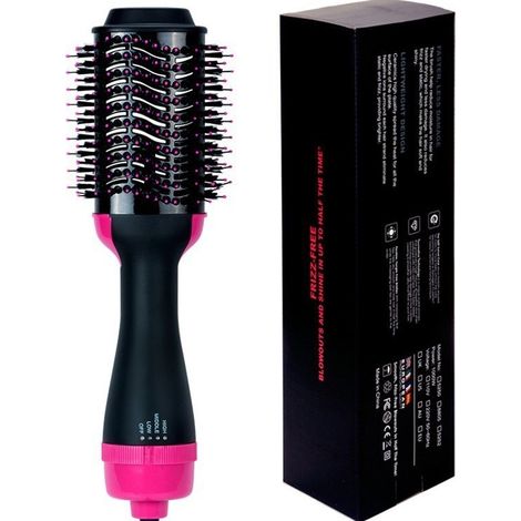 Brosse soufflante 3-en-1 1000W — rotative, lissante et chauffante, 3 vitesses, cordon 2 m