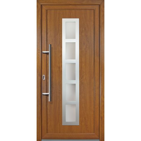 Signum ExklusivPVC Model 51, innen: weiß, außen: golden Oak, Breite: 98cm, Höhe: 200cm, Öffnungsrichtung: DIN links