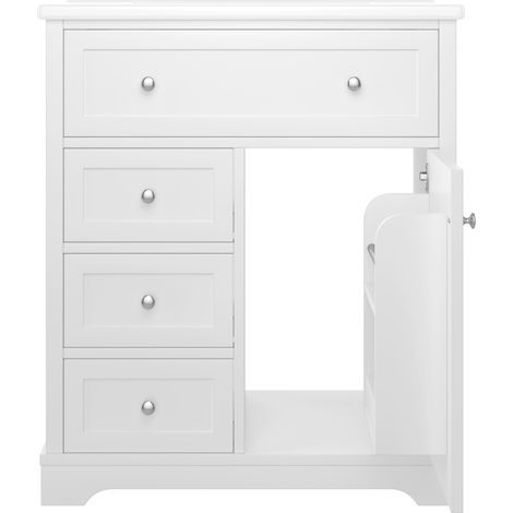 Mobile bagno con lavabo in ceramica 76x46x87 cm bianco MODENUIT (1/5)