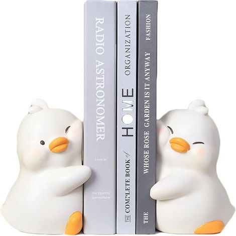 Serre Livres Décoratifs En Forme De Canards Mignons En Résine Créative Pour Maison Bureau Décoration Étagère (1/4)