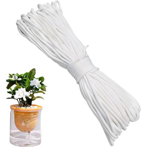 1 Corde d'irrigation, Coton, 30m, Diamètre 4mm, Système goutte à goutte, Plantes intérieur extérieur (1/5)