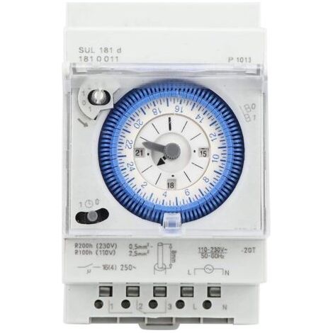 Minuterie mécanique 250VAC 16A – Interrupteur à relais haut de gamme – Programmation 15 min à 24 h – Pour contrôle industriel et éclairage public (1/5)
