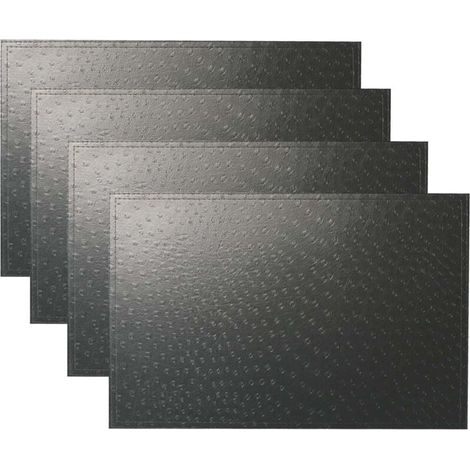 Set de 4 Sets de Table en Cuir Double Couche PVC Slap-up Grain d'Autruche (Noir) (1/4)
