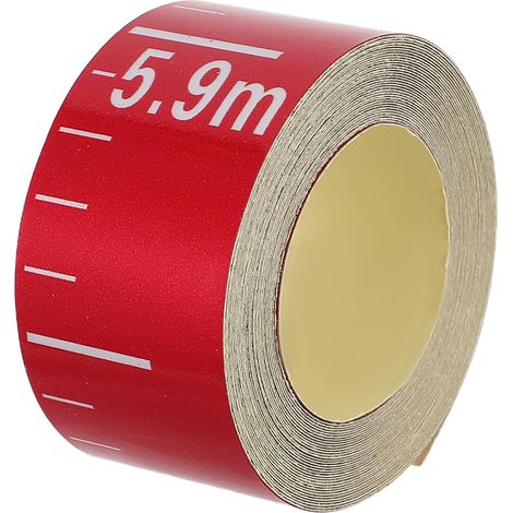 Autocollant indicateur de niveau d'eau : ruban de mesure rouge étanche - Règle autocollante pour mesurer la profondeur de l'eau - Échelle de niveau de liquide 6 m x 3,5 cm (1/5)