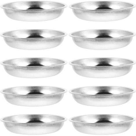 10 runde Edelstahlteller, Saucenschalen, Senfteller (8 cm) (1/5)