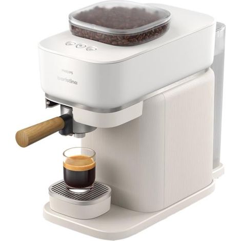 Cafetière expresso Philips Baristina blanche avec broyeur céramique – Pression 16 bars – Capacité 1,2 L – Mouture optimale (1/5)