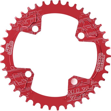 Plateau de pédalier en alliage d'aluminium 42 dents VTT rouge (1/5)