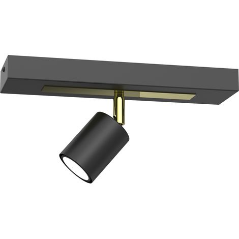 Plafonnier spot sur rail noir-or 1xGU10 Rodez Luminex