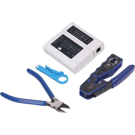 Kit d'outil de sertissage RJ45 tout-en-un pour connecteurs Ethernet Cat5e, Cat6 et Cat6a 8P8C (1/5)