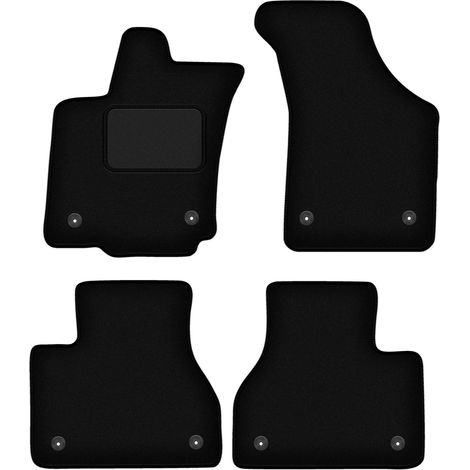 Tapis de sol en velours noir pour : VW Phaeton berline avec extincteur (2002-2016)