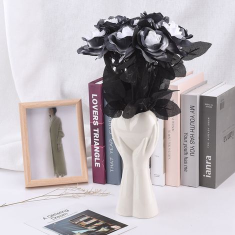 Roses artificielles noires réalistes, idéales pour la décoration extérieure de maisons et de mariages. (1/5)