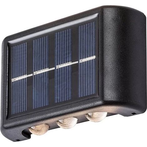 Dos lámparas solares de 1,2 W, 3000 K, negras, luz blanca cálida. (1/2)