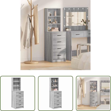Armoire buffet - Haut Armoire Sonoma gris 40 x 41 x 135 cm Bois d'ingénierie (1/5)