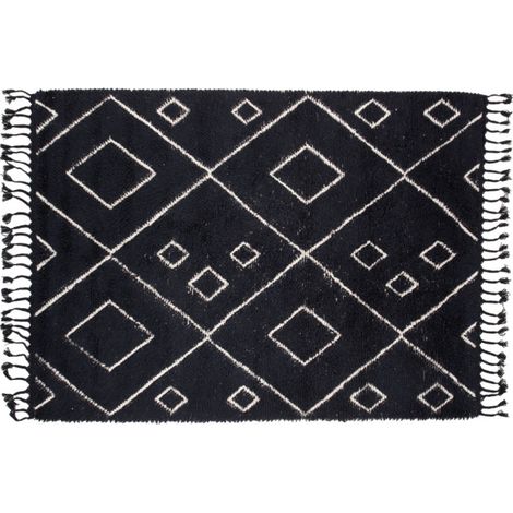 Tapis Déco en Laine "David" 162x230 Noir (1/5)