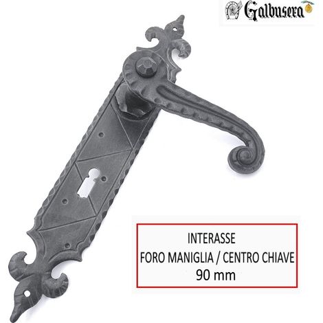 MANIGLIA 900 SU PLACCA 8 X 90 ANTICHIZZATO NERO