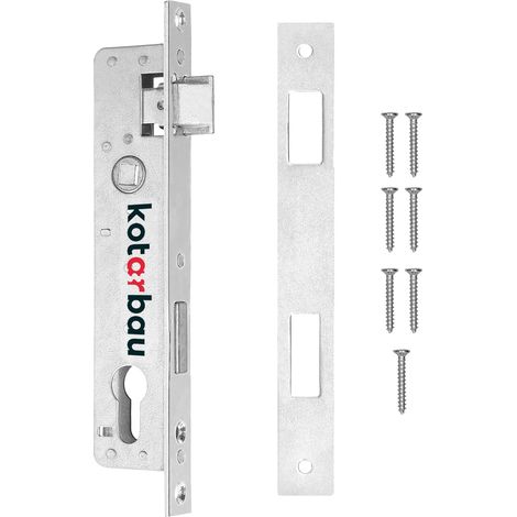 Kotarbau – Serrure à larder 90/20 mm – Entraxe 20 mm – Cylindre profilé – Acier galvanisé inoxydable – Pour portes DIN droite et gauche
