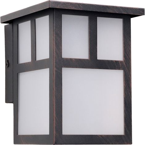 Forlight Osaka (3 unidades) Aplique de Pared Exterior Rústico de Estilo Japonés. Farol de Pared para Bombilla E27. Lámpara de Pared para Jardín y Terraza IP23. Marrón Óxido