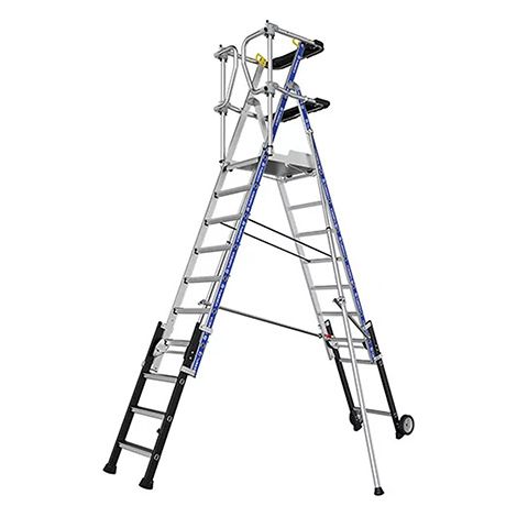 Scaletta telescopica da 8 a 10 gradini - Altezza max di lavoro 4m - 2272962