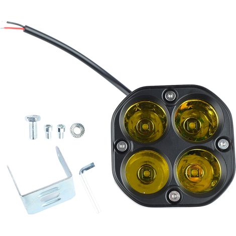 Phare LED Moto 40W Spot Jaune Étanche Utilitaire Hors-Route Auto (1/5)