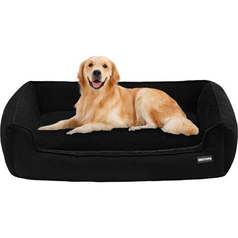 Hundebett Hundesofa Hundekissen L 110 x B 86 x H 26 cm Schwarz (1/5)